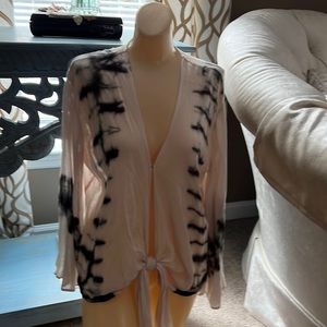 Young fabulous & broke pink tie die tie front top XS